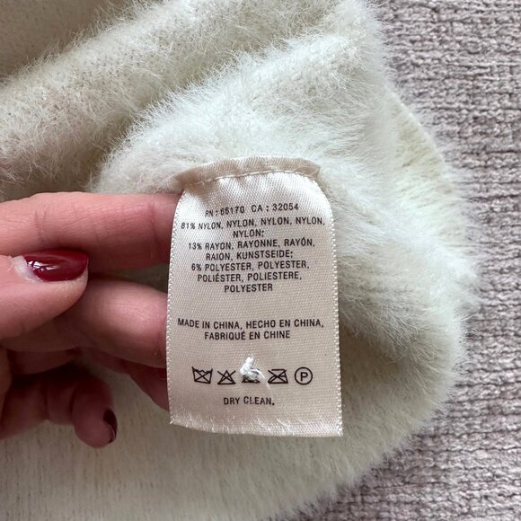 Anthropologie White Fluffy Sweater Size XS by Rosie Neim - Picture 7 of 8